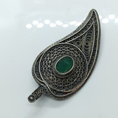 Bezalel Filigree Israeli Brooch Pendant Silver Pin Vintage Jerusalem Mid Century