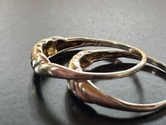 VTG Lot of 2 Handcrafted 925 Silver Stackable Rings Approx Size 7 Detailed 2.27G