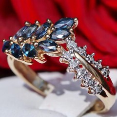10k yellow gold size 8 ring 1.00ct natural, treated sapphire diamond 2.5g N3087I