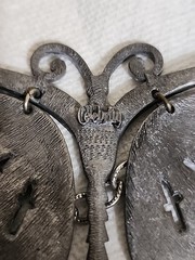 Vtg Signed Celebrity Silvertone & Enamel Large Butterfly Necklace