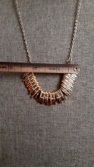 Vintage Rhinestone accent Gold Tone fringe Bib Necklace Silvertone Chain 26 in”