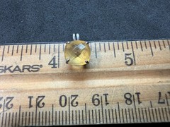 0.70g Vintage Sterling Silver 925 Pendant Yellow Faceted Cushion Solitaire M