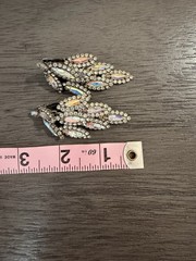 VINTAGE AB RHINESTONE DANGLE DROP EARRINGS BIG BOLD RUNWAY DESIGN