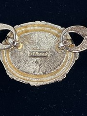 Vtg Runway MONET White Cabochan Choker Necklace Statement 15.5″