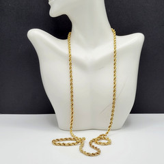 Classic Rope Twist Gold Tone Multi Link Chain Vintage Unisex Necklace 30 Inch