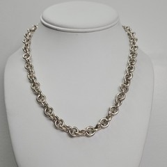 Vintage Sterling Silver BOROX 69⅕g Heavy Rolo Link 18″ Chain Toggle Necklace 925