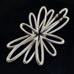 Large Swarovski Amarante Flower Ribbon Style Pendant Crystals Pave Collection