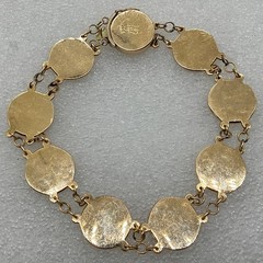 Vintage 14k Gold Chinese Symbol Character Link Bracelet – 12.8 Grams, 13mm Wide