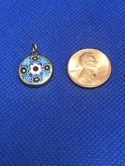 VINTAGE MURANO GOLD TONE MILLEFIORI MULTICOLORED PENDANT CHARM