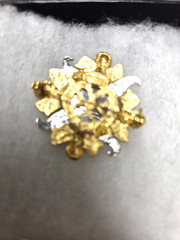 Vtg Danecraft nos silver gold tone mirror Sun Pin