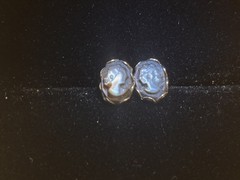 14K Shell Cameo Earrings – Two Pairs! 1930s Gold, 4 solid 14k butterfly backs