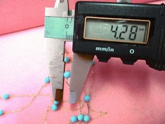 Ross Simons 14K Yellow Gold Italy 30″ 4mm Stablized Turquoise Station Necklace