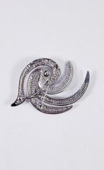 Vintage Tona Silver Tone Dual Texture Swirl Pin Brooch