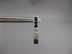 .99CT DIAMOND & AAA SAPPHIRE 14K WHITE GOLD OVAL LEVERBACK HOOP HANGING EARRINGS