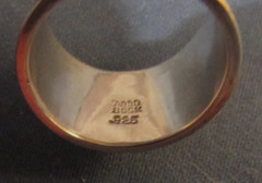 VINTAGE SIGNED ANNA BECK WIDE STERLING SILVER RING SIZE 9