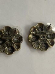 Vintage Signed LaVintage Clip On Rhinestone Earrings
