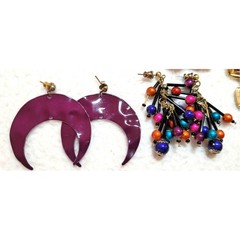 Vintage 1980s 1990s Earrings Lot Bold Bright Colorful Mod Pop Art Geometric
