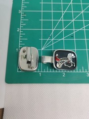 Retro Swank Cufflinks & Tie Bar Set Silvertone W/Enamel Jockey Harness Racing