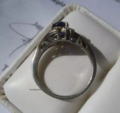 Art Deco Vintage 3Ct Oval Cut Blue Sapphire Women CZ Ring 14K Yellow Gold Plated