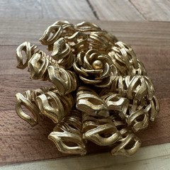 Vintage 1940s-50s Corocraft Flower Brooch Pin 2 Inch Openwork Gold Plated Signed