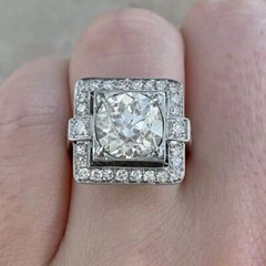 Vintage Art Deco 3.00Ct Round Cut Lab Created Diamond 925 Silver Engagement Ring