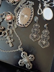 VTG To Now JEWELRY LOT Wearable Curated Mix Silver Tone Bracelets-Earrings++