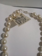 JC Penny s Faux Pearl knotted string beaded White vintage necklace 18″