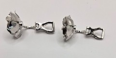 Vintage Napier Rose Earrings Silver Tone 1/2″ Floral Button Style