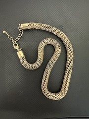 Vintage Chunky Link Mesh Chain Collar Necklace 16-18 ” Adjustable