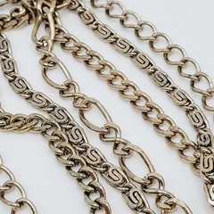 Maximalist Waterfall Gold Tone Multi Chain Beaded Station Vintage Necklace Korea