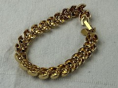 Pilar Crespi Vintage Gold tone Contemporary Style half-moon Chunky Link Bracelet