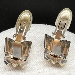 Vintage Barclay Monet Earrings Lot Art Deco Geometric Gold Tone Designer 3 Pairs