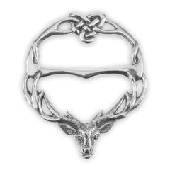 A E Williams Stag Scarf Ring Luxury Fine Pewter Round Handmade Scottish Clip
