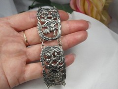 Vintage European Sterling Silver Story-Telling Panel Bracelet