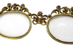 Magnifying Glass Plastic Eye Glasses Pendant Vintage Rhinestones