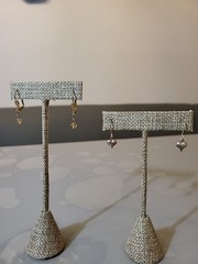 Vintage Silver & Gold Tone Danglers Earrings Beautiful Petite Style L14