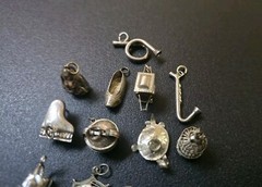 Victorian Silver Plate Charm Set