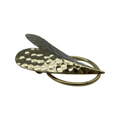 J7I Vintage Hammered Gold Tone Heart Scarf Slide Clip