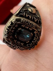 Vintage 2008 AAA state Champ IOLITE stone TROJANS GP school Class Ring 7 Amite c