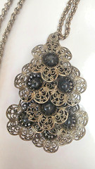 West Germany 1950s–1970s filigree pendant necklace with cabochons
