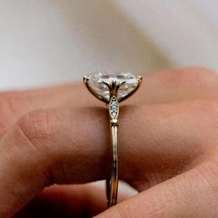 2.2Ct Art Deco Vintage Style Lab Created Diamond Engagement 14K Gold Finish Ring