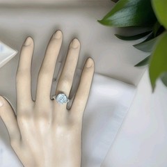 18k white gold Vintage filigree Engagement ring 2.64ct. Natural Cushion Diamond