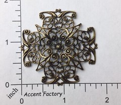 24833 Brass Oxidized Victorian Filigree Jewelry Finding