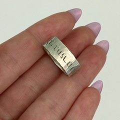 Hadaya 925 Sterling Silver Hebrew Jerusalem Engraved Etched Band Ring Size 7.5