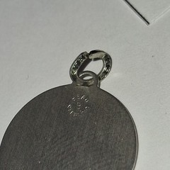 925 Sterling Silver Round Baseball Player Charm Pendant, Signed, No Stone