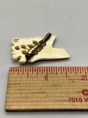 Vintage/Antique Carved Brooch Flower Bouquet Intricate Ivory Color