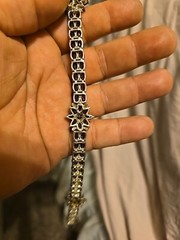 Stunning Vtg 925 Sterling Silver Almandine Garnet Bracelet