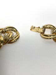 Necklace Gold Tone Metal Double Linked Chain Gold Tone 17”