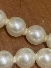 Knotted Faux Pearl 50″ Rope Necklace 6.7 mm 1930-50? See Clasp Vtg Antq? Jewelry