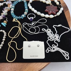 Estate Jewelry Asst Lot Of 30 Items Silver- Turquoise-Rings-Necklaces VTG #4 Set